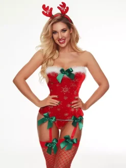 Costumes de Père Noël pour femmes sexy avec bas