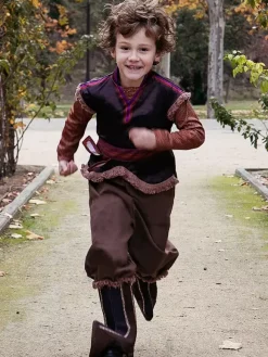 Costumes d'Halloween pour Enfants Ensemble d'Halloween Marron Café Adulte Fibre de Polyester Haut Pantalon en Polyester