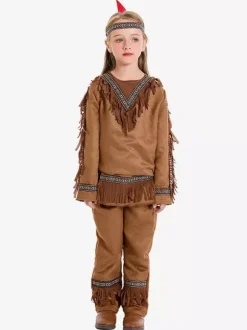 Costumes d'Halloween pour enfants Ensemble d'Halloween marron café Couvre-chef en polyester pour enfants Pantalons