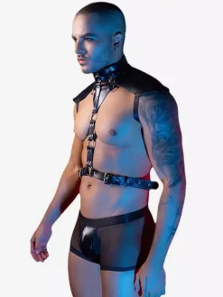 Costume sexy en cuir verni pour homme ensemble de vêtements de boîte de nuit