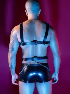 Costume sexy pour homme en cuir verni ensemble de vêtements de boîte de nuit