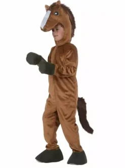 Costumes Noël Cadeau Enfants Café Marron Animal Polyester Fibre Polyester Cosplay De Cheval Déguisement Halloween