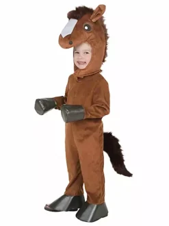 Costumes Noël Cadeau Enfants Café Marron Animal Polyester Fibre Polyester Cosplay De Cheval Déguisement Halloween