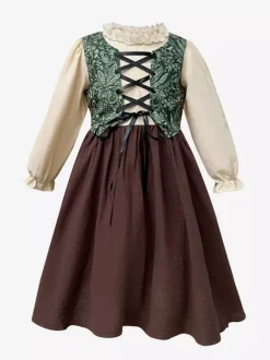 Costumes Oktoberfest Fête de la bière Enfants Ensemble Marron Robe Déguisement