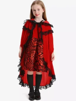 Costumes pour enfants Ensemble rouge Robe cape pour enfants