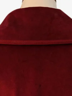 Costumes Rouges Style Audrey Hepburn Manteau Vintage Ajusté Déguisement Rétro Bourgogne