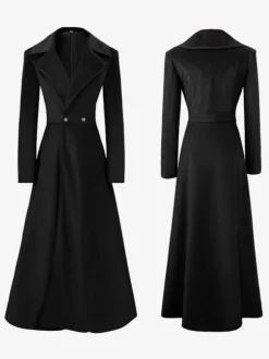 Costumes Rouges Style Audrey Hepburn Manteau Vintage Ajusté Déguisement Rétro Bourgogne
