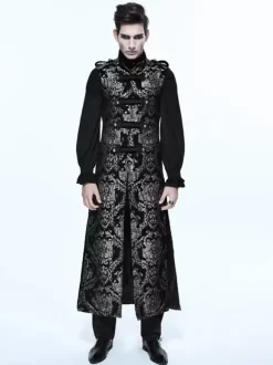 Costumes rétro de gilet de polyester sans manches gothique vintage noir pour homme