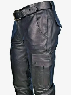 Costumes rétro en cuir PU rétro maigre Vintage noir pour homme