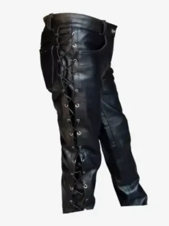 Costumes rétro en cuir PU rétro maigre Vintage noir pour homme