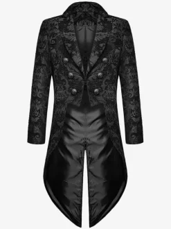 Costumes rétro à manches longues en polyester rétro vintage noir pour homme
