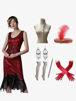 Costumes Rétro Robe Ensemble Paillettes Accessoire Vintage Femme Marie Antoinette 18ème Siècle Bourgogne
