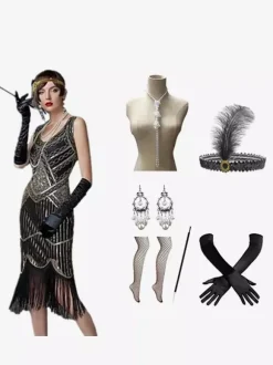 Costumes Rétro Robe Ensemble Paillettes Accessoire Vintage Femme Marie Antoinette 18ème Siècle Bourgogne