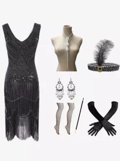 Costumes Rétro Robe Ensemble Paillettes Accessoire Vintage Femme Marie Antoinette 18ème Siècle Bourgogne