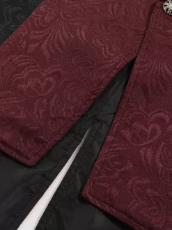 Costumes rétro sans manches en polyester vintage bordeaux pour homme Bourgogne
