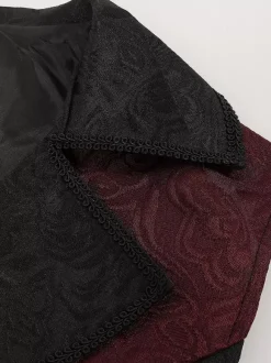 Costumes rétro sans manches en polyester vintage bordeaux pour homme Bourgogne