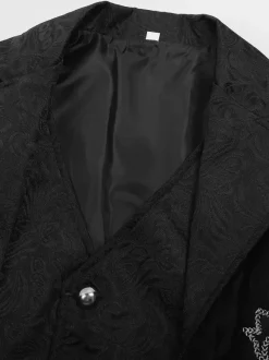 Costumes rétro sans manches en polyester vintage noir pour homme