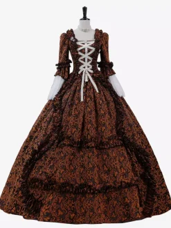 Costumes rétro violets à volants pour femmes Costume Marie-Antoinette robe en Polyester Style ROCOCO Costume du 18ème siècle Bourgogne