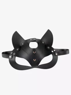 Costumes sexy accessoires de lingerie masque d'intérieur à lacets en cuir PU noir pour femmes