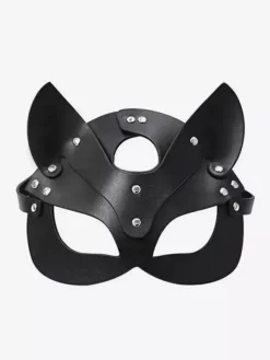 Costumes sexy accessoires de lingerie masque d'intérieur à lacets en cuir PU noir pour femmes