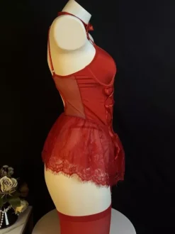 Costumes sexy de Noël Corsets séduisants Chaussettes hautes Ensembles de pantalons
