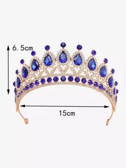 Couronnes et diadèmes pour femmes bijoux vintage en alliage cristal et pierres synthétiques