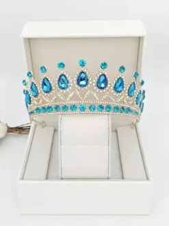 Couronnes et diadèmes pour femmes bijoux vintage en alliage cristal et pierres synthétiques