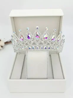 Couronnes et diadèmes pour femmes bijoux vintage en alliage cristal et pierres synthétiques