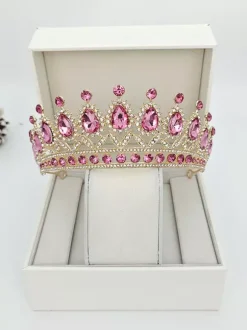 Couronnes et diadèmes pour femmes bijoux vintage en alliage cristal et pierres synthétiques