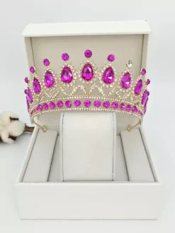 Couronnes et diadèmes pour femmes bijoux vintage en alliage cristal et pierres synthétiques