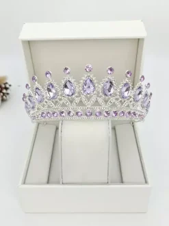 Couronnes et diadèmes pour femmes bijoux vintage en alliage cristal et pierres synthétiques