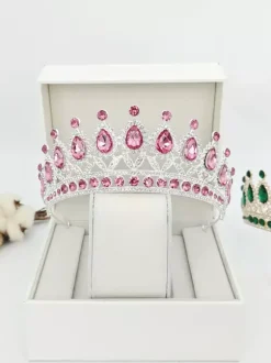 Couronnes et diadèmes pour femmes bijoux vintage en alliage cristal et pierres synthétiques