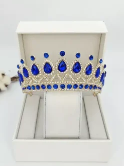 Couronnes et diadèmes pour femmes bijoux vintage en alliage cristal et pierres synthétiques