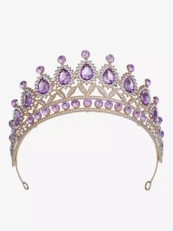Couronnes et diadèmes pour femmes bijoux vintage en alliage cristal et pierres synthétiques
