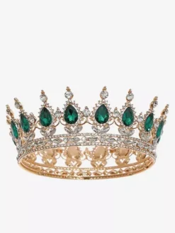 Couronnes et diadèmes rétro rouges style vintage en alliage et strass accessoire de princesse et de reine.