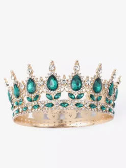 Couronnes et diadèmes rétro rouges style vintage en alliage et strass accessoire de princesse et de reine.