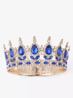 Couronnes et diadèmes rétro rouges style vintage en alliage et strass accessoire de princesse et de reine.