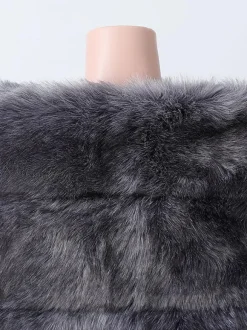 Couverture de mariée en fausse fourrure  enveloppe de mariage  noir et argent