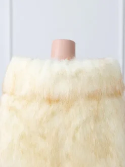 Couverture de mariage en fausse fourrure  hauts beiges  couverture de mariée