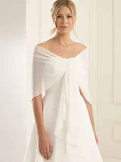 Couverture de mariée en mousseline de soie ivoire