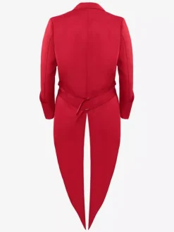 Cravate en polyester à manches longues et boutons vintage rouges vintage pour costumes rétro pour homme Bourgogne