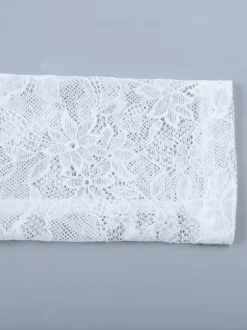 Crop top sexy en dentelle transparente pour femme - Décolleté en V profond manches longues coupe ajustée - Style coquette tenue de soirée en boîte de nuit 2026