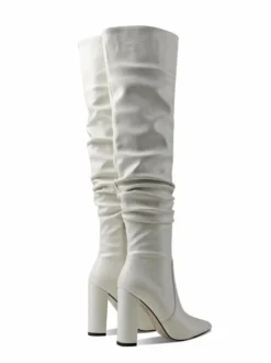 Cuissardes à Talons Hauts Femme avec Bout Pointu Unicolore