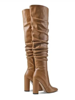 Cuissardes à Talons Hauts Femme avec Bout Pointu Unicolore