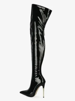 Cuissardes à talons hauts pour femmes en cuir verni Cuir brillant