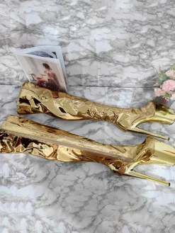 Cuissardes Femme à Talons Hauts Sexy avec Plateforme Unicolore