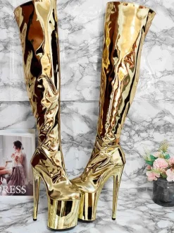 Cuissardes Femme à Talons Hauts Sexy avec Plateforme Unicolore
