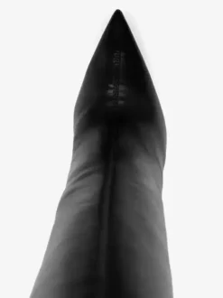 Cuissardes Noires À Bout Pointu À Talons Hauts Bottes Sexy Femme
