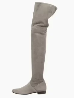 Cuissardes noires pour femmes chaussures plates à bout pointu