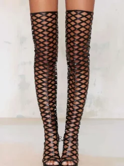 Cuissardes sexy femme d'été talon haut cuissardes de ballet